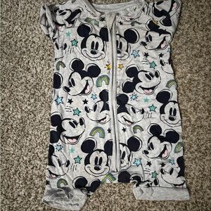 Little Sleepies Gray Mickey Mouse Pajama Set